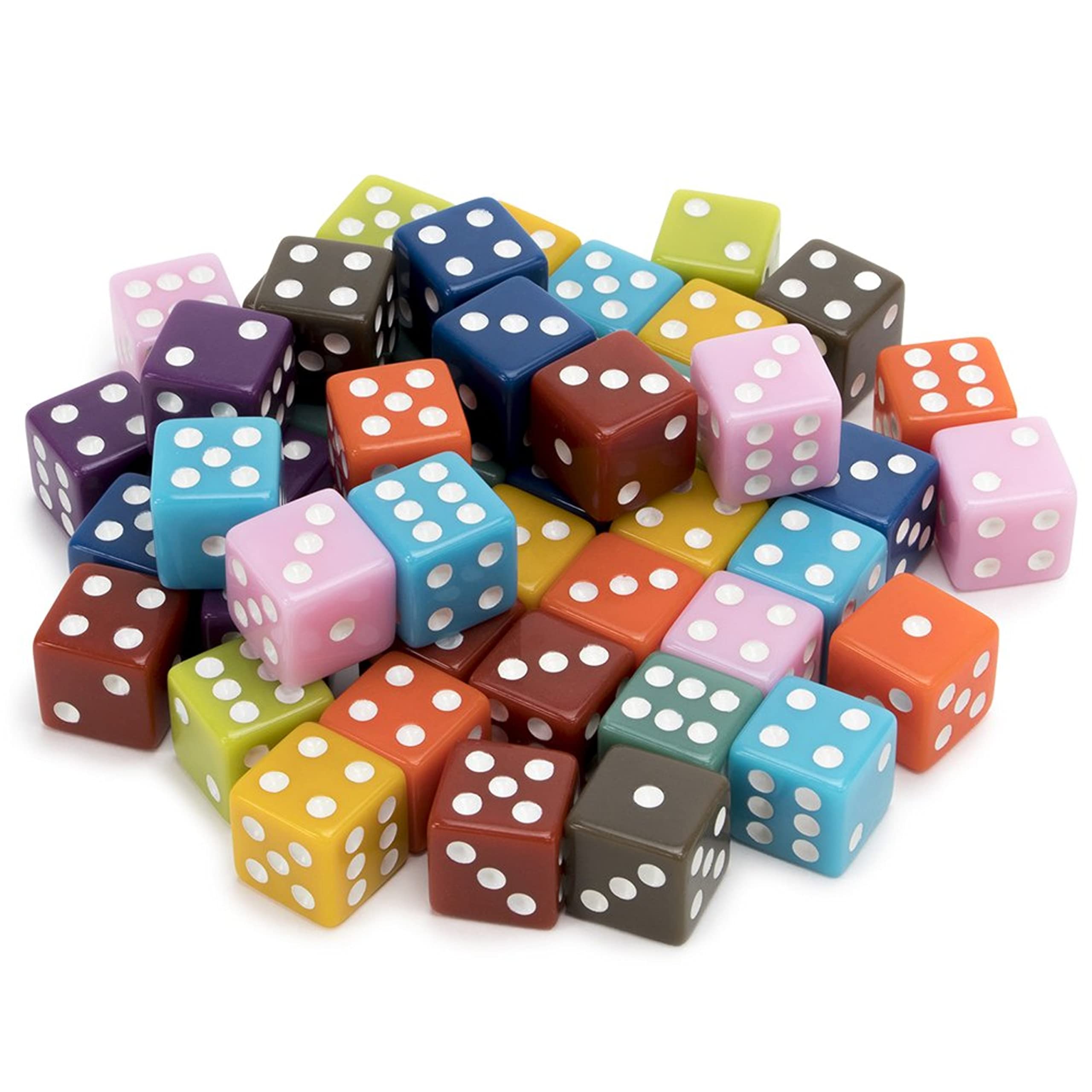 Algopix Similar Product 12 - 50Pack Solid 6Sided Game Dice 10