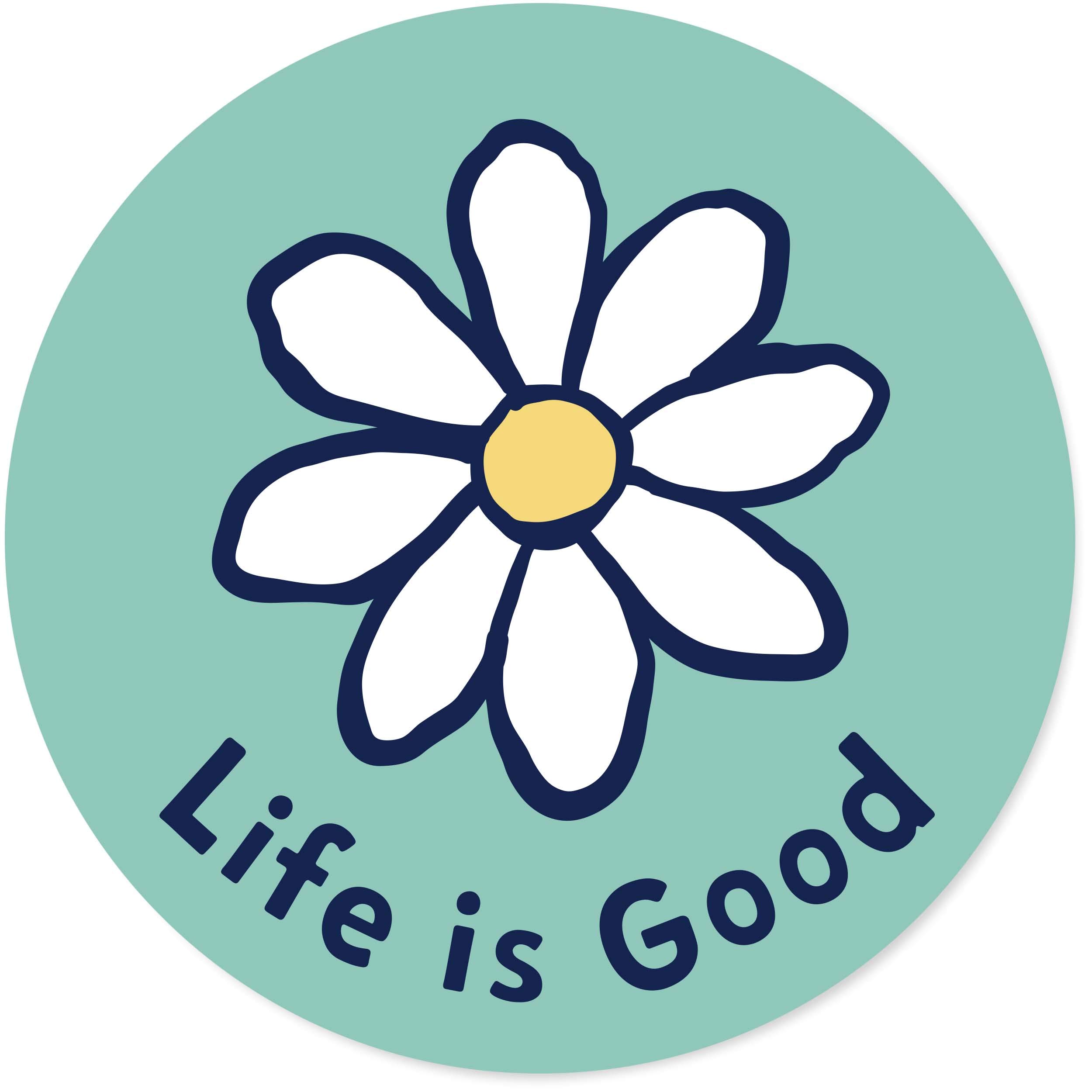 Algopix Similar Product 12 - Life is Good Circle Sticker Daisy 