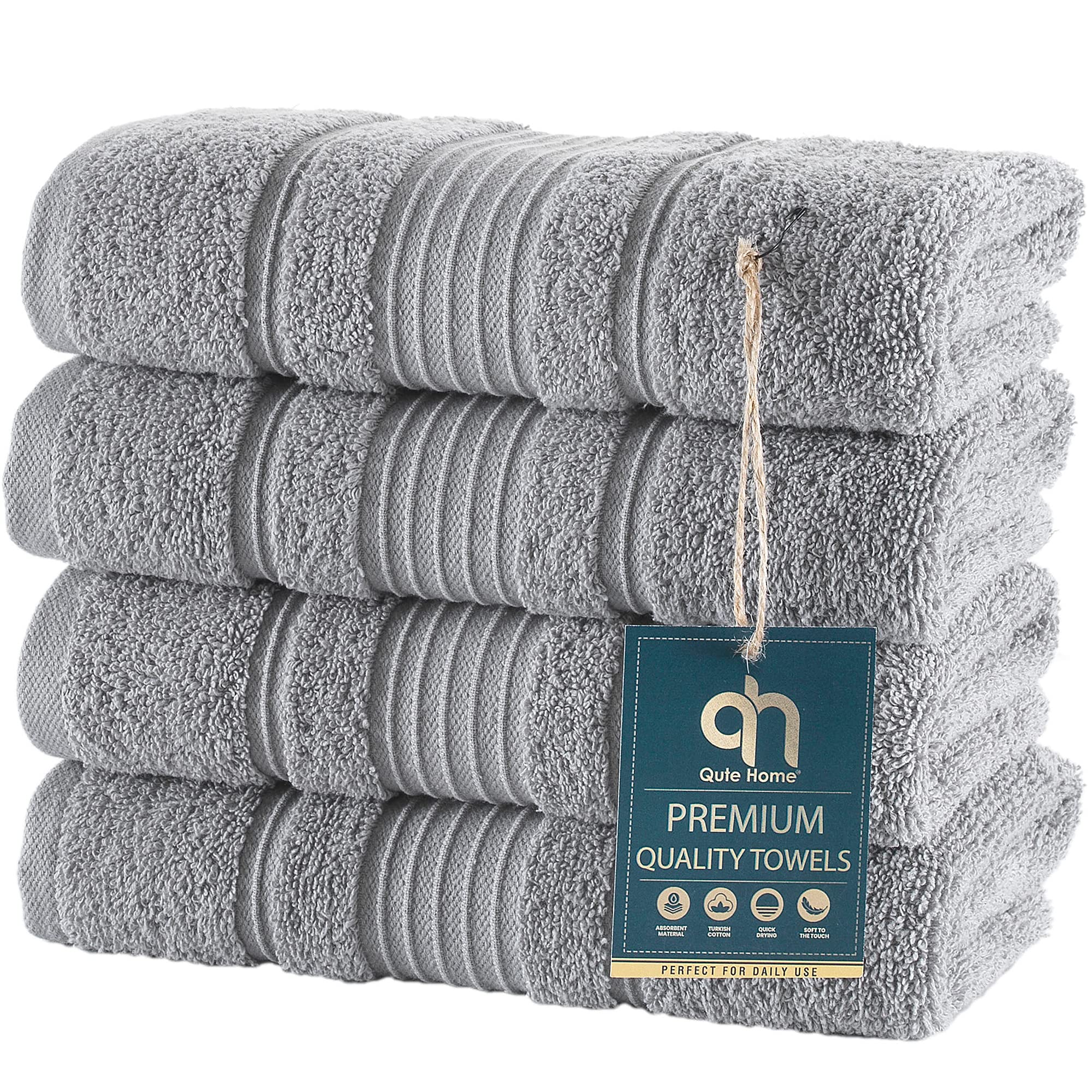 Algopix Similar Product 11 - Qute Home 4Piece Hand Towels Set 100