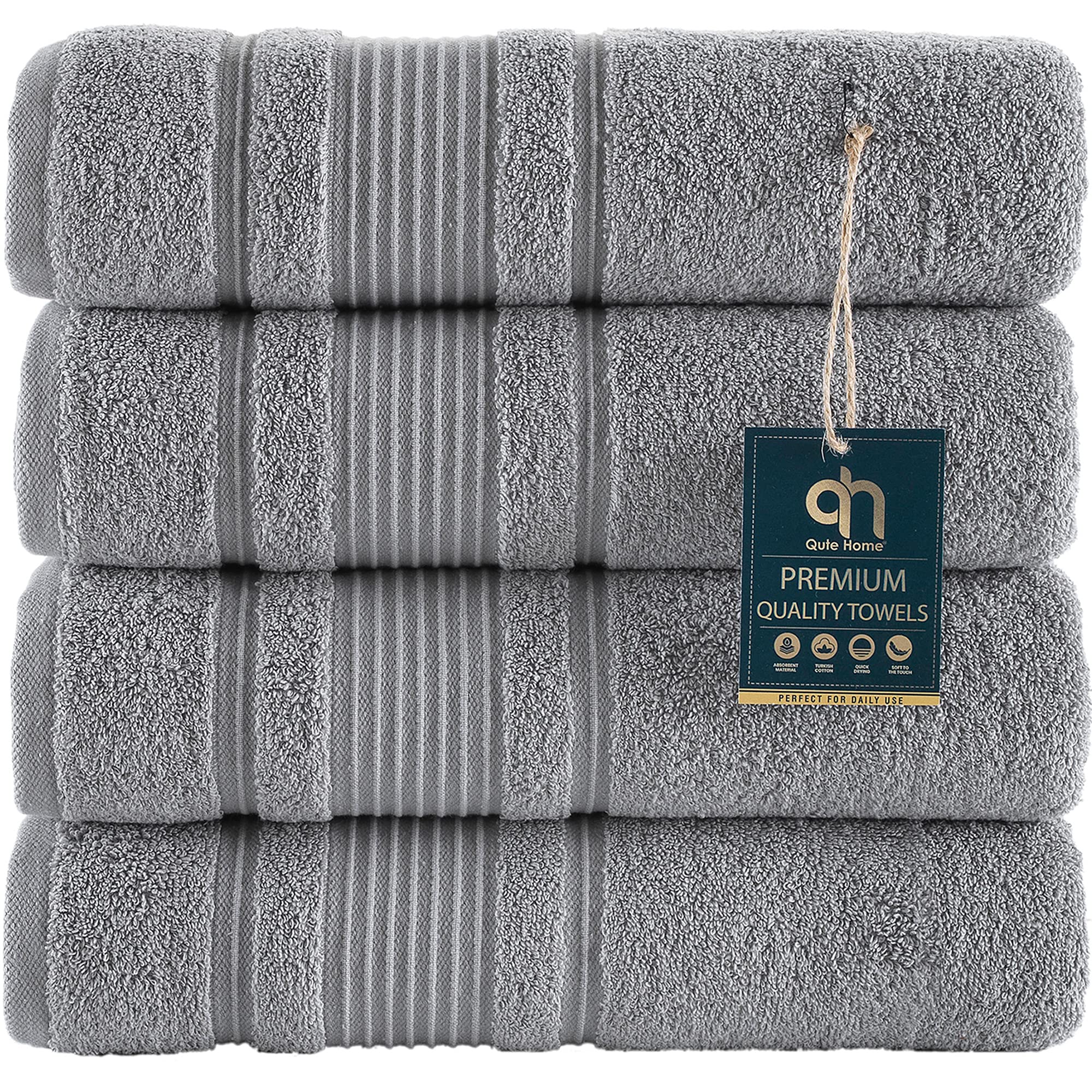 Algopix Similar Product 10 - Qute Home 4Piece Bath Towels Set 100