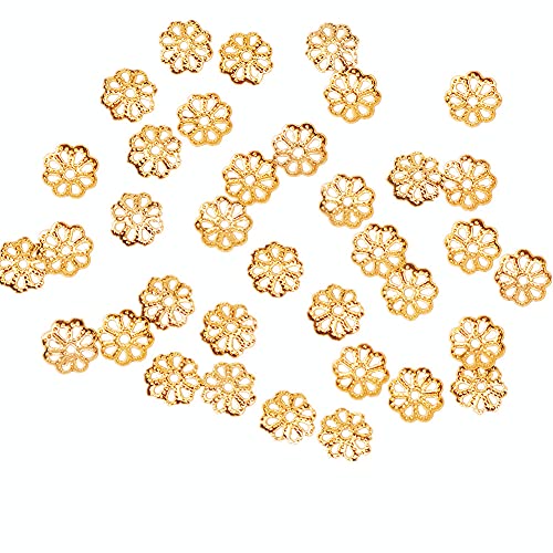 Algopix Similar Product 19 - Beautiful Bead 8mm Gold Tone Flower
