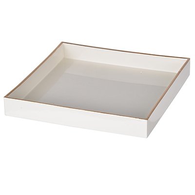 Algopix Similar Product 18 - Benzara Solid Wooden Square, White Tray