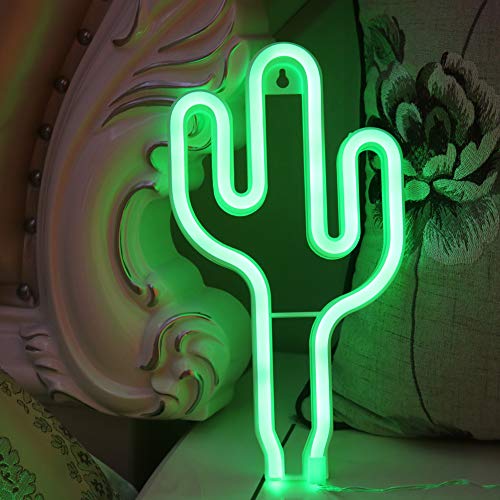 Algopix Similar Product 19 - LED Cactus Neon Light Sign Wall Decor