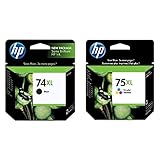 Algopix Similar Product 11 - HP 74XL Black and HP 75XL TriColor Ink