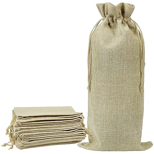 Algopix Similar Product 7 - Shintop 10pcs Jute Wine Bags 14 x 6