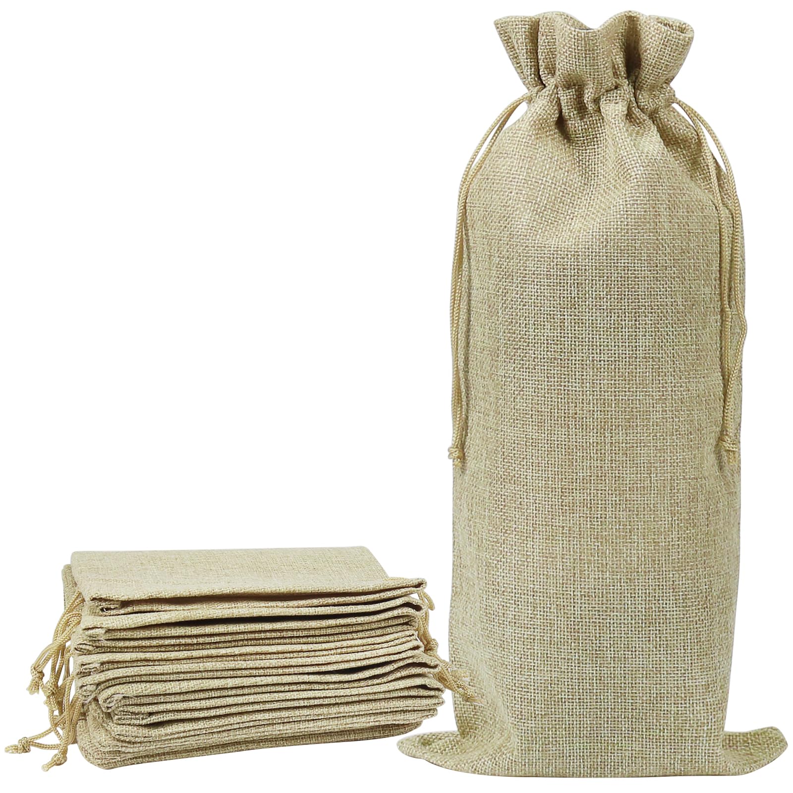 Algopix Similar Product 9 - Shintop 10pcs Jute Wine Bags 14 x 6