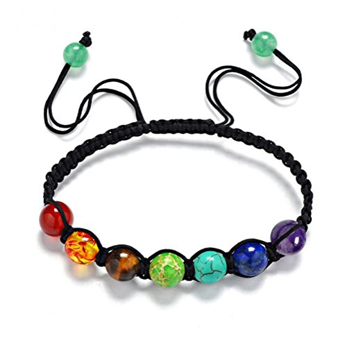 Algopix Similar Product 15 - MILAKOO Braided Rope 7 Chakra Bracelet
