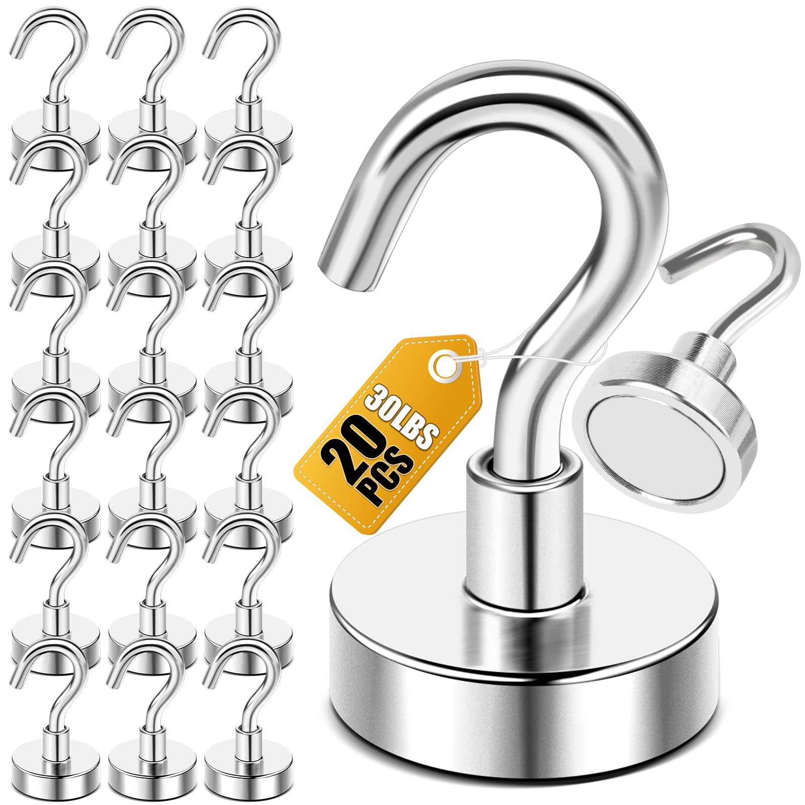 Algopix Similar Product 5 - DIYMAG Magnetic Hooks 30lbs Magnet