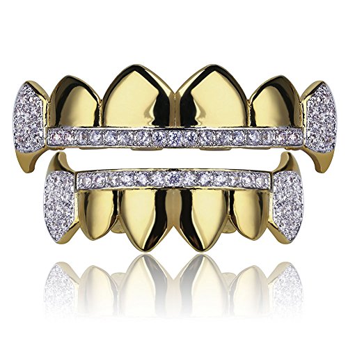 Algopix Similar Product 20 - TOPGRILLZ Gold Hip Hop Teeth Grillz