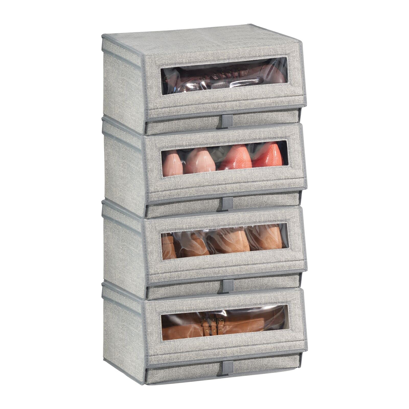 Algopix Similar Product 14 - mDesign Large Fabric Closet Shoe