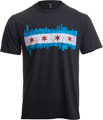 Algopix Similar Product 6 - Chicago City Flag Skyline Vintage