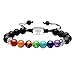 Algopix Similar Product 9 - Black Lava 7 Chakra Bracelet Real Stone