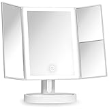 Algopix Similar Product 8 - Fancii Trifold Vanity Mirror with LED