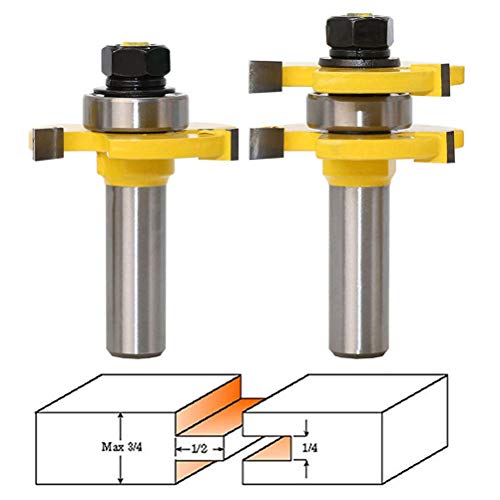 Algopix Similar Product 3 - QLOUNI 2Pcs Tongue and Groove Router