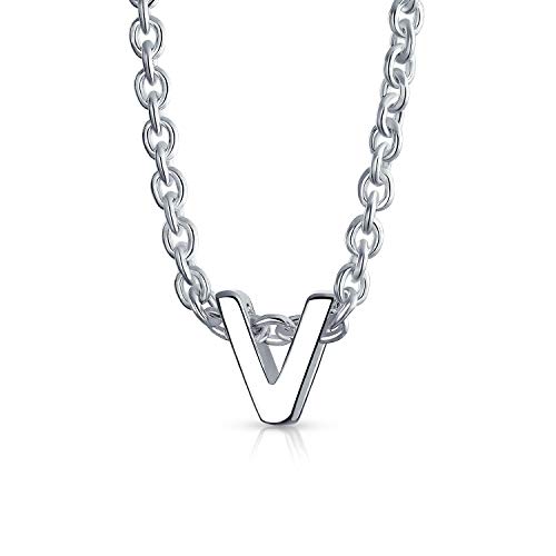 Algopix Similar Product 1 - Tiny Block Letters Alphabet Pendant AZ