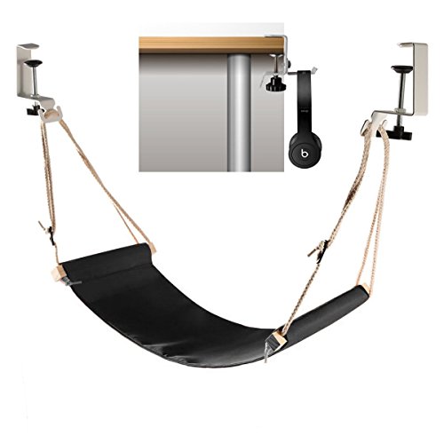 Algopix Similar Product 15 - Foot Hammock Under Desk with Headphones