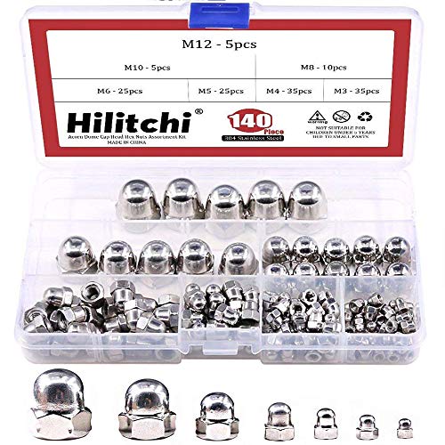 Algopix Similar Product 19 - Hilitchi 140Pcs M3 M4 M5 M6 M8 M10 M12