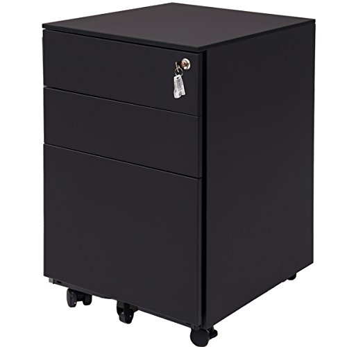 Algopix Similar Product 4 - ModernLuxe Mobile Metal File Cabinet