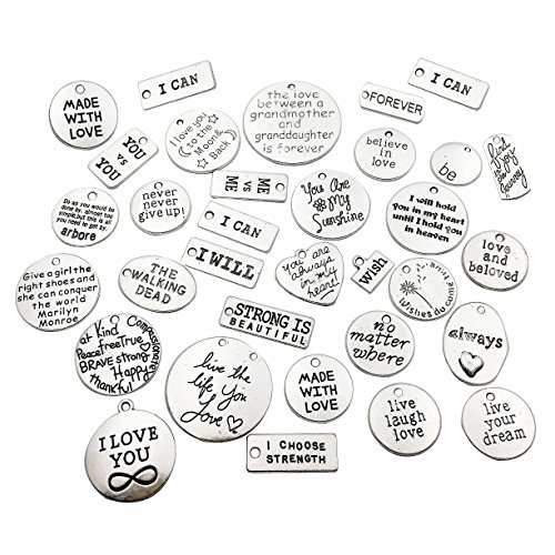 Algopix Similar Product 20 - 30pcs Inspiration Words Charms Craft