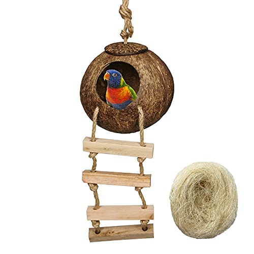 Algopix Similar Product 17 - Hanging Bird House with LadderNatural