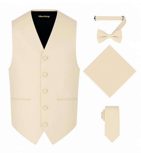 Algopix Similar Product 17 - Oliver George 4pc Mens Solid Formal