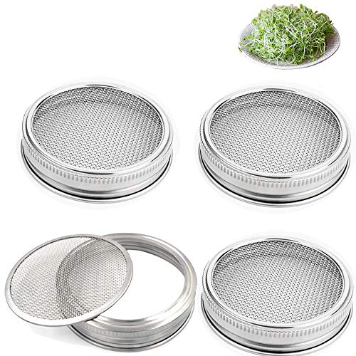 Algopix Similar Product 1 - Set of 4 Stainless Steel Sprouting Jar