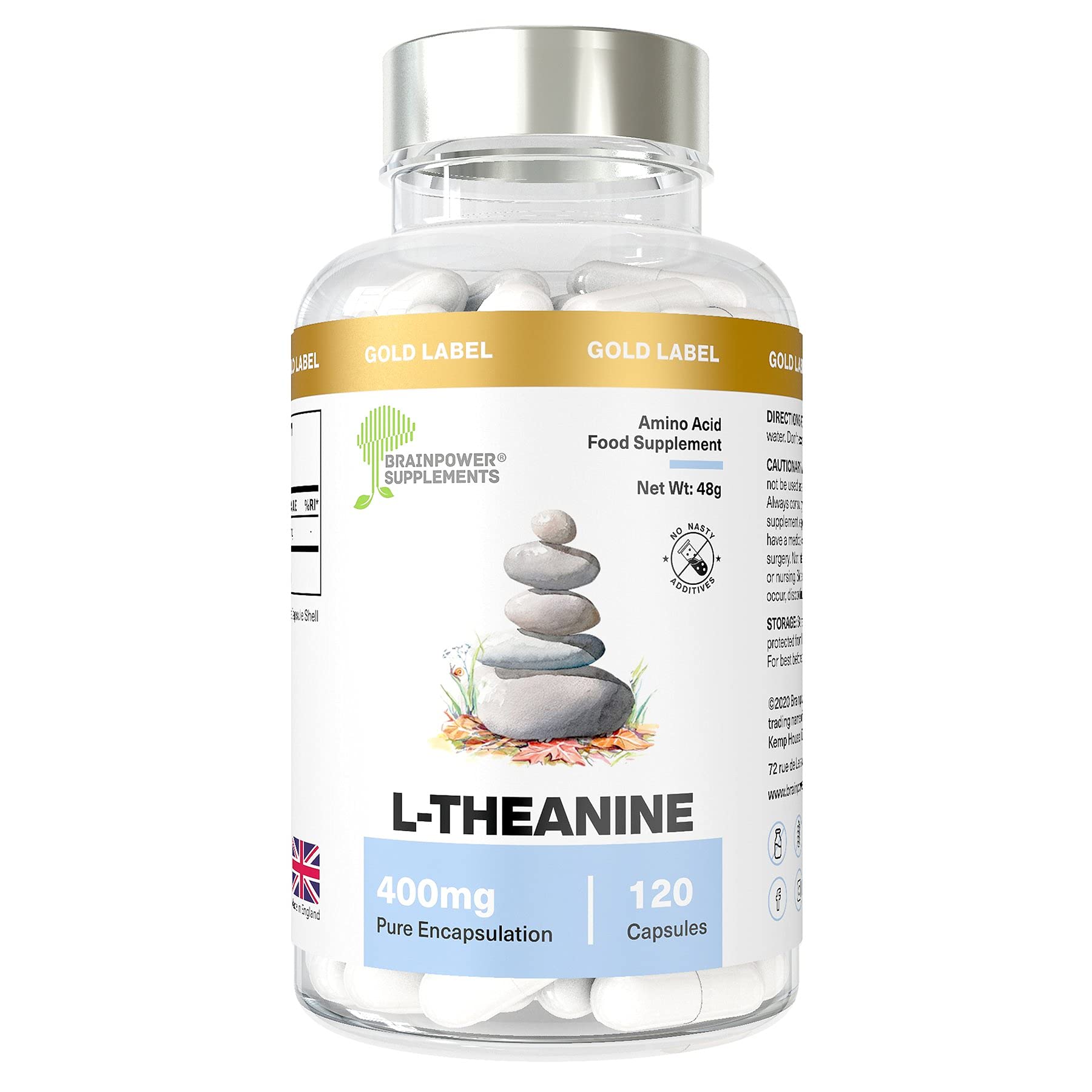 Algopix Similar Product 14 - L Theanine  400mg  120 Vegan Capsules