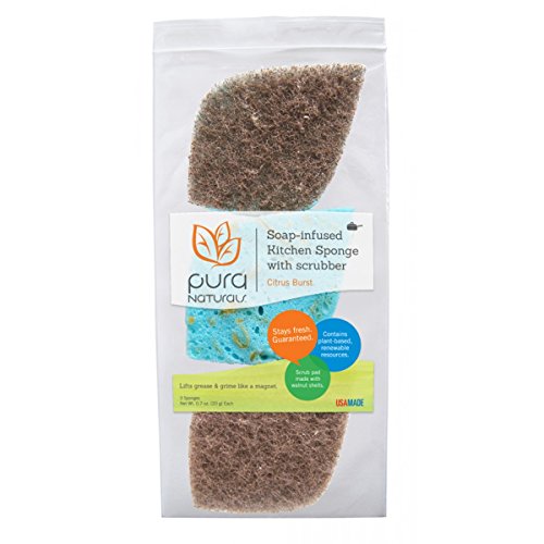 Algopix Similar Product 7 - Pura Sponge Srub Leaf W Soap, 3.3 oz
