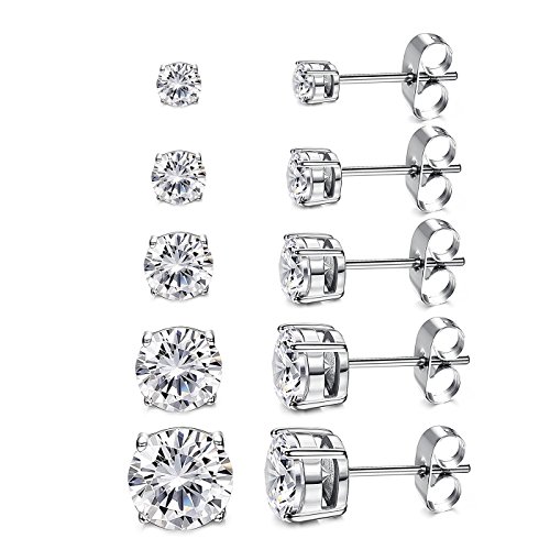Algopix Similar Product 17 - Womens 14K White Plated CZ Stud