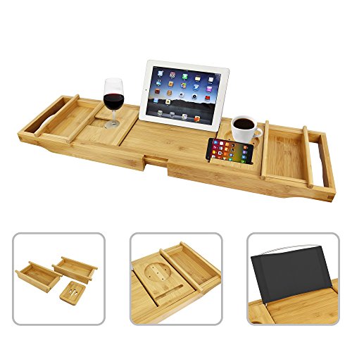 Algopix Similar Product 12 - Todeco Bathtub Tray Wooden Bathroom
