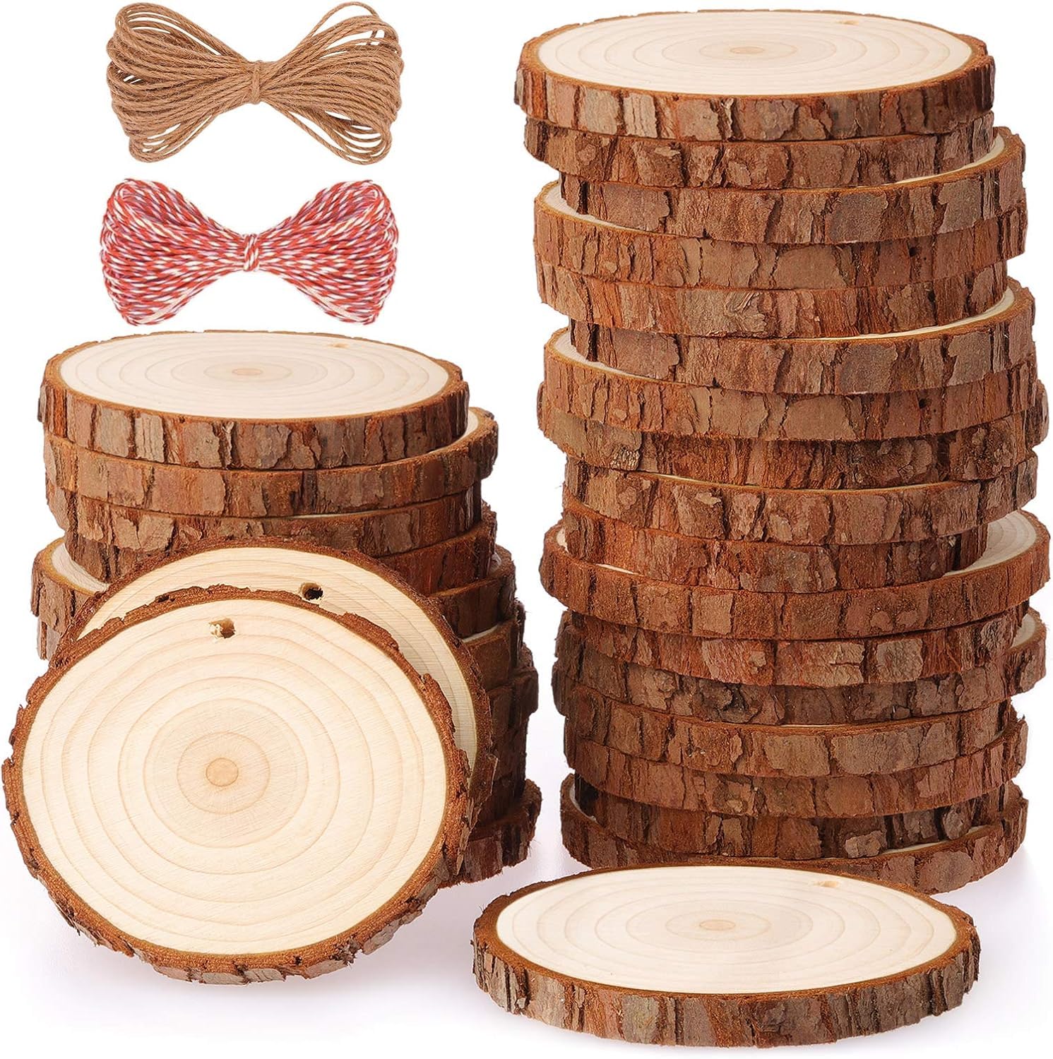 Algopix Similar Product 6 - Fuyit Natural Wood Slices 30 Pcs
