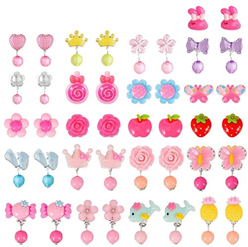 Algopix Similar Product 16 - HaiMay 21 Pairs Kids Clip on Earrings