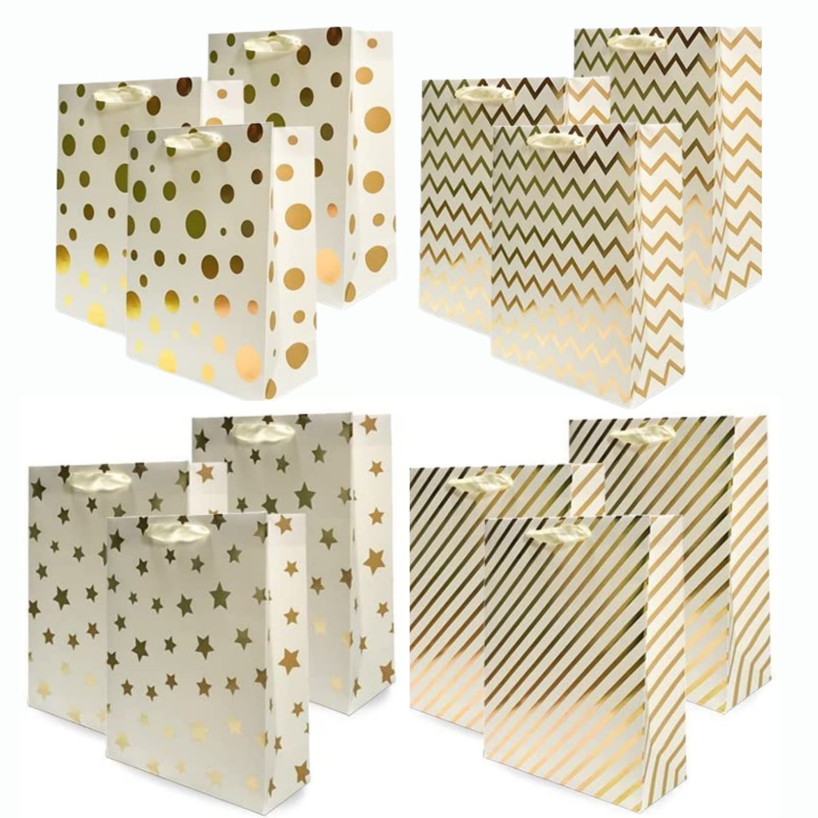 Algopix Similar Product 15 - UNIQOOO 12PCS Metallic Gold Christmas