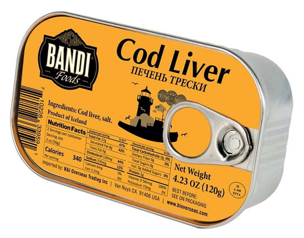 Algopix Similar Product 16 - Bandi, Cod Liver (Easy Opener), 4.23 oz
