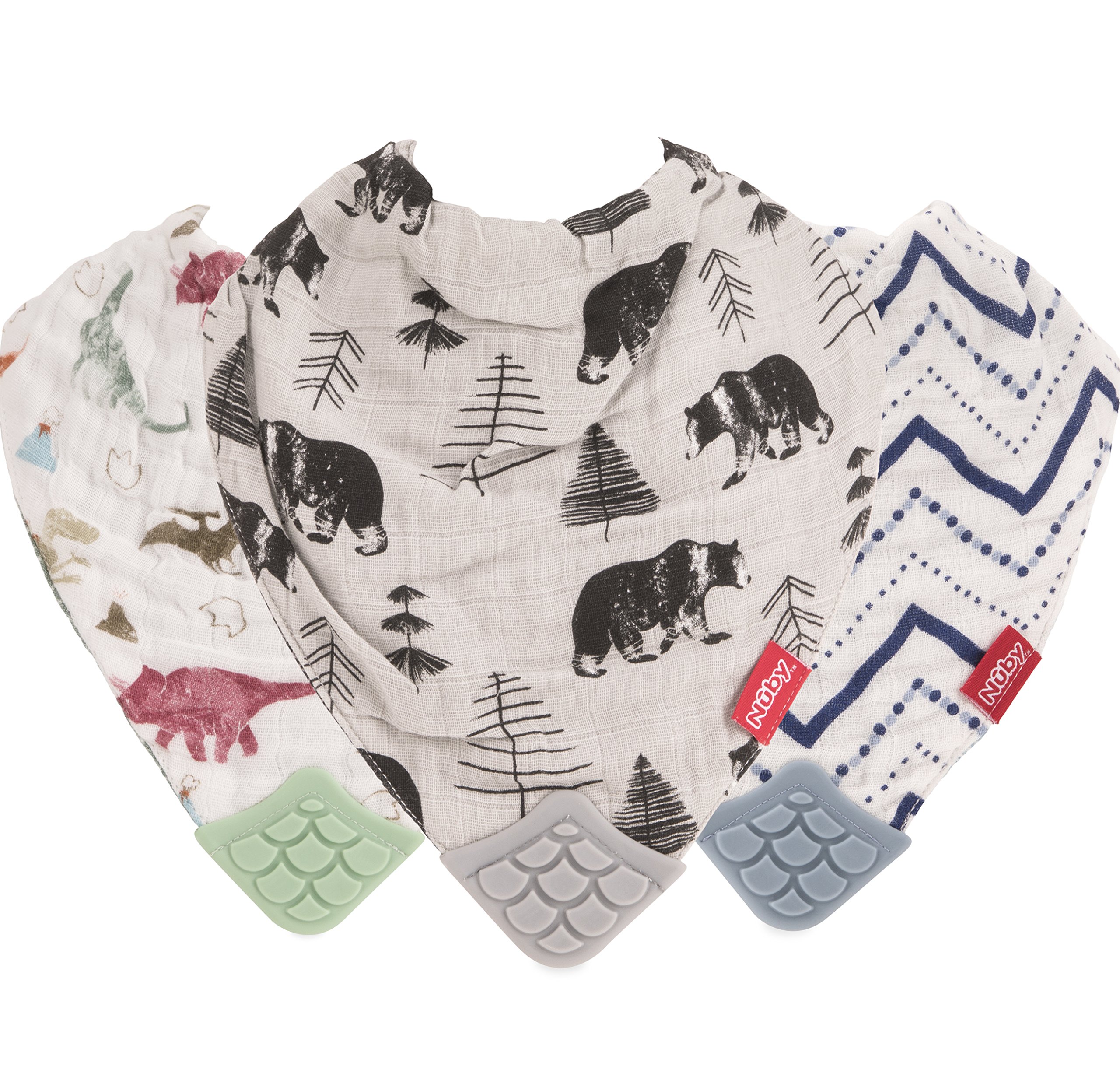 Algopix Similar Product 3 - Nuby Baby Bibs  3 Pc Muslin Bibs 