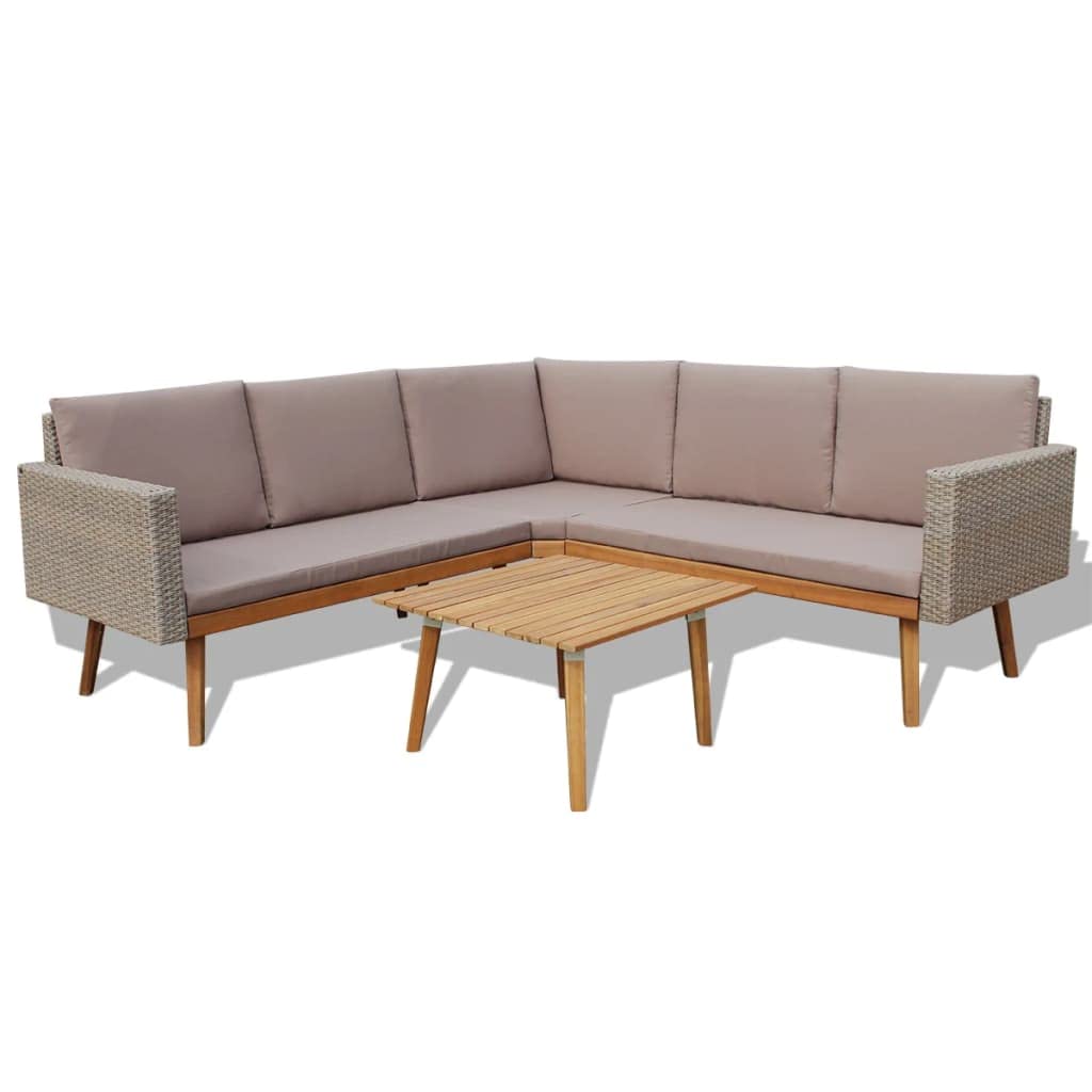 Algopix Similar Product 11 - 4 Piece Garden Lounge Set with Cushions
