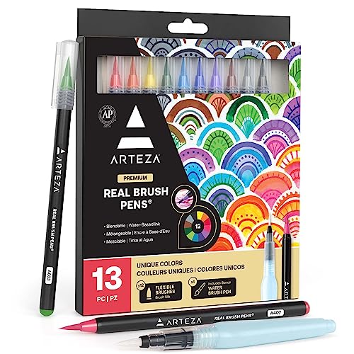 Algopix Similar Product 17 - ARTEZA Real Brush Pens 12 Watercolor
