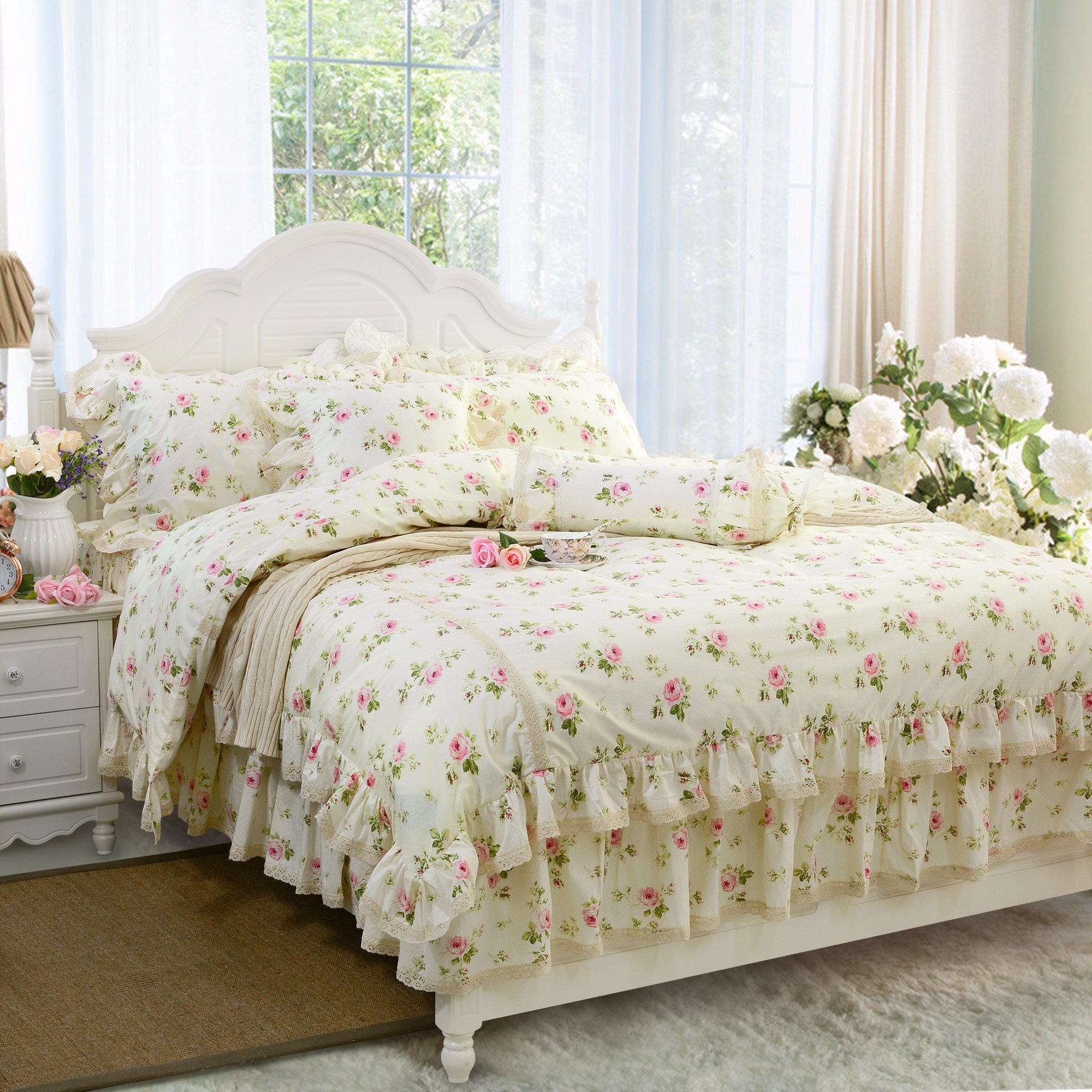 Algopix Similar Product 1 - FADFAY Rosette Floral Print Duvet Cover