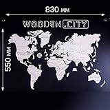 Algopix Similar Product 8 - WOODENCITY Wooden World Map L Size