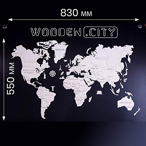 Algopix Similar Product 18 - WOODENCITY Wooden World Map L Size