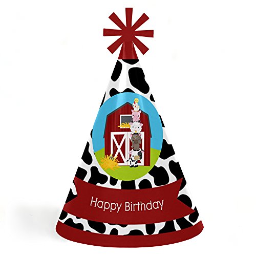 Algopix Similar Product 9 - Farm Animals  Cone Birthday Party Hats