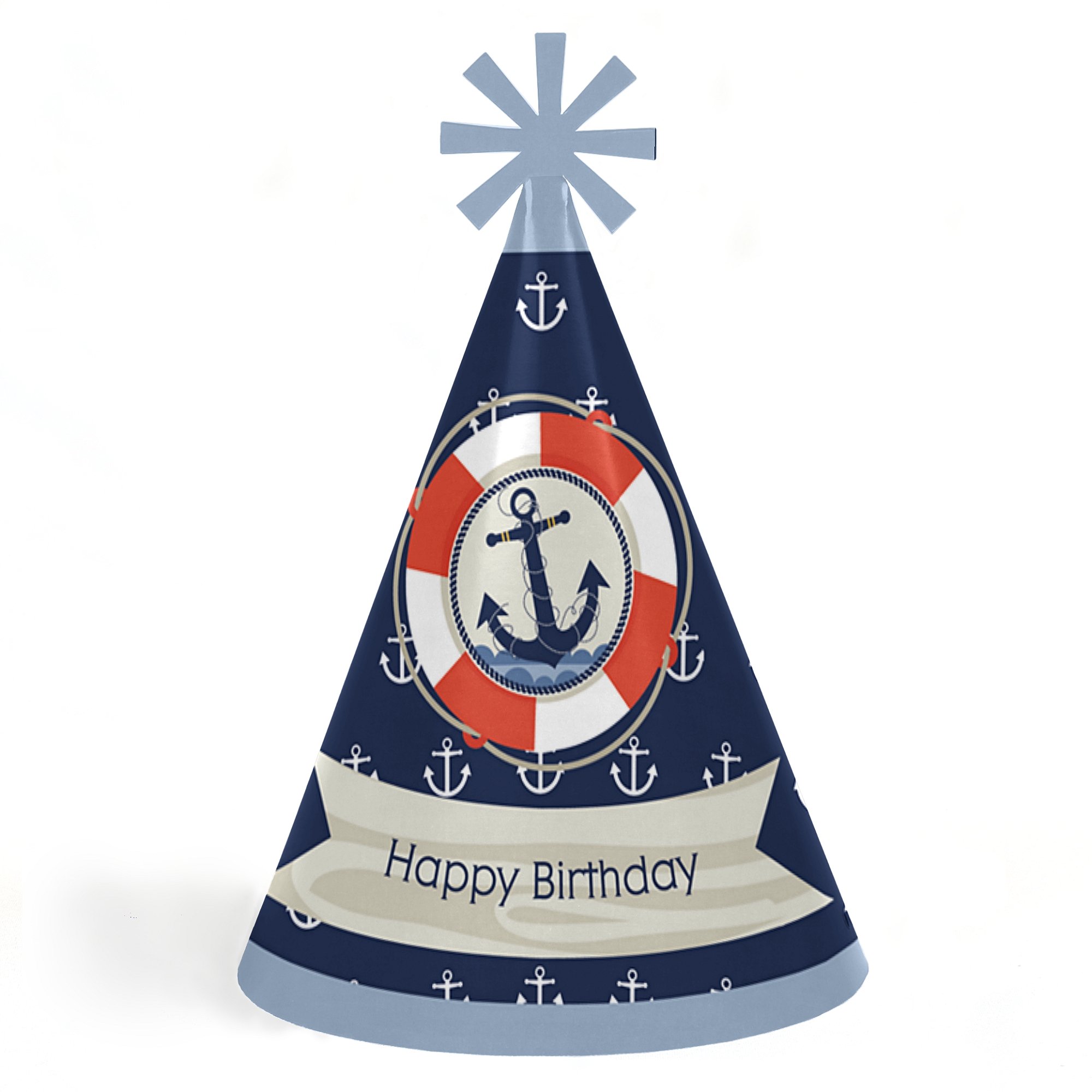 Algopix Similar Product 4 - Ahoy  Nautical  Cone Happy Birthday