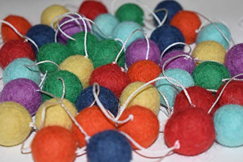 Algopix Similar Product 19 - 100 Wool Felt Ball Garland  Pom Pom