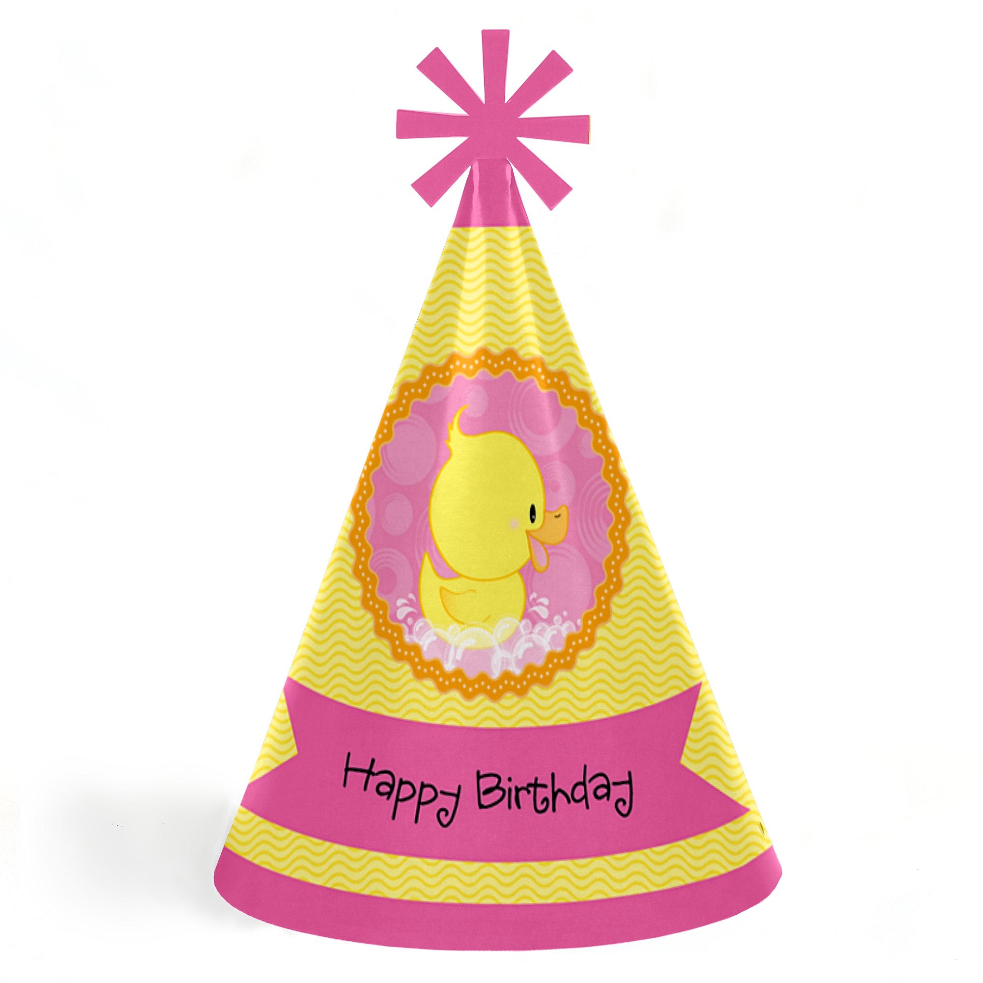 Algopix Similar Product 8 - Pink Ducky Duck  Cone Happy Birthday