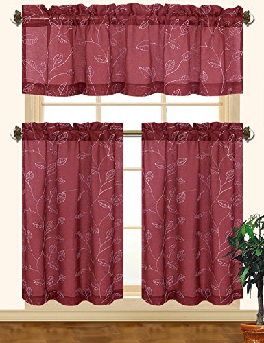 Algopix Similar Product 15 - Kashi Home Fiona 3pc Leaves Embroidered