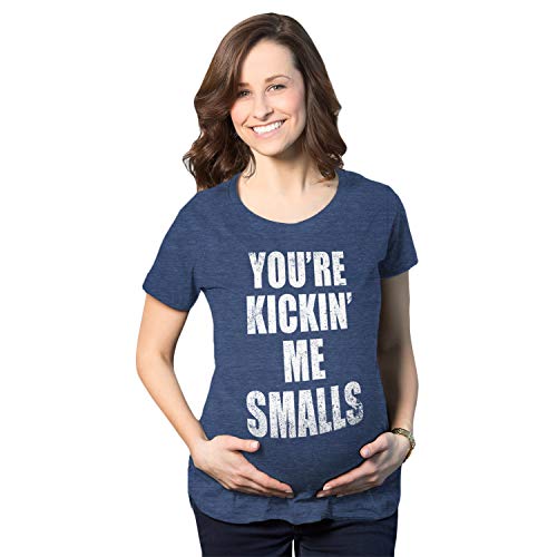Algopix Similar Product 10 - Maternity Kicking Me Smalls Funny T