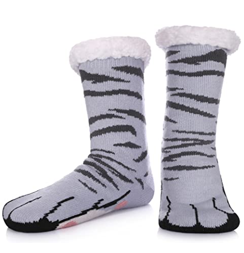 Algopix Similar Product 2 - SDBING Mens Slipper Socks with Grippers