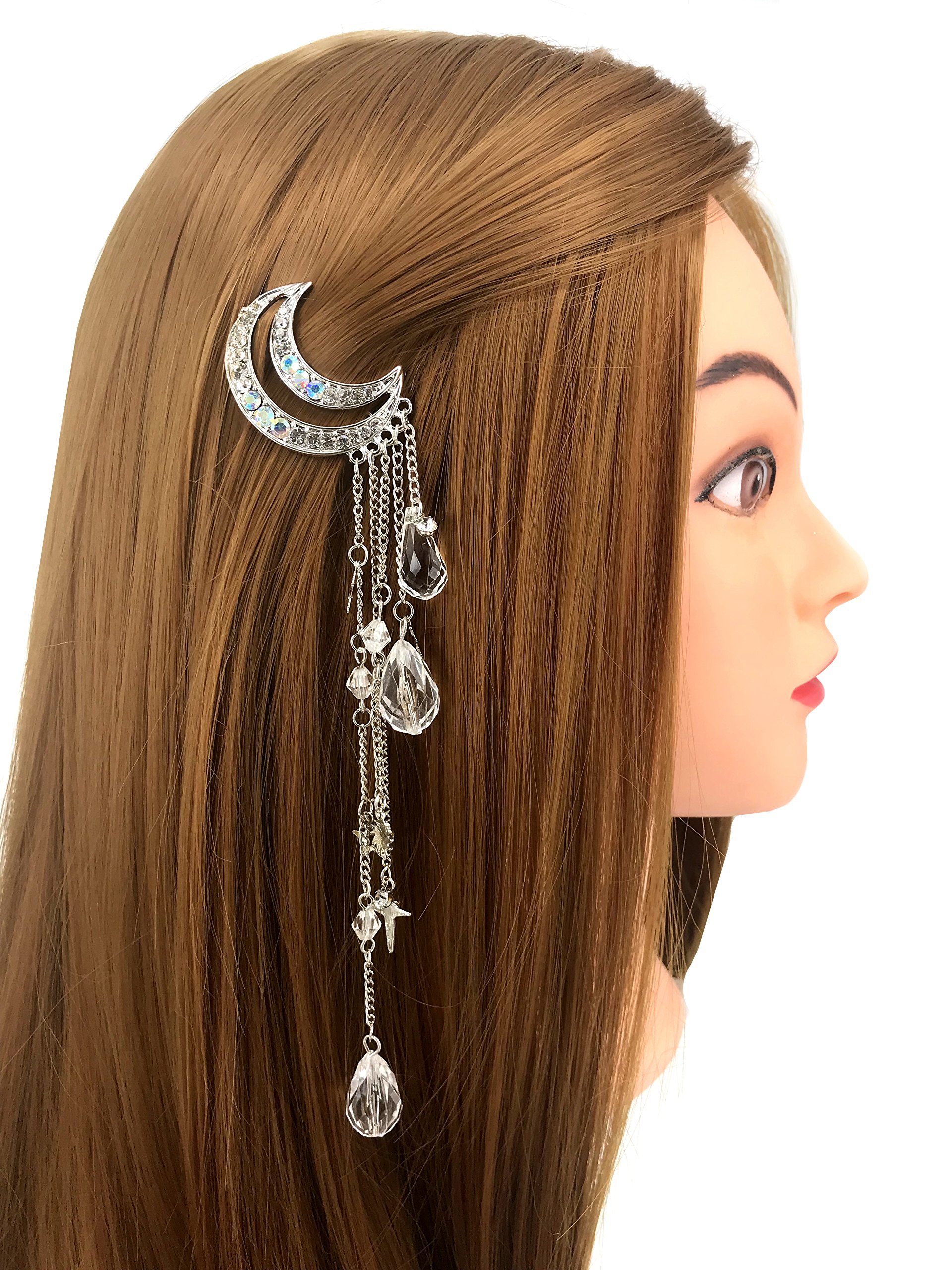 Algopix Similar Product 18 - QTMY Moon Rhinestone Tassel with