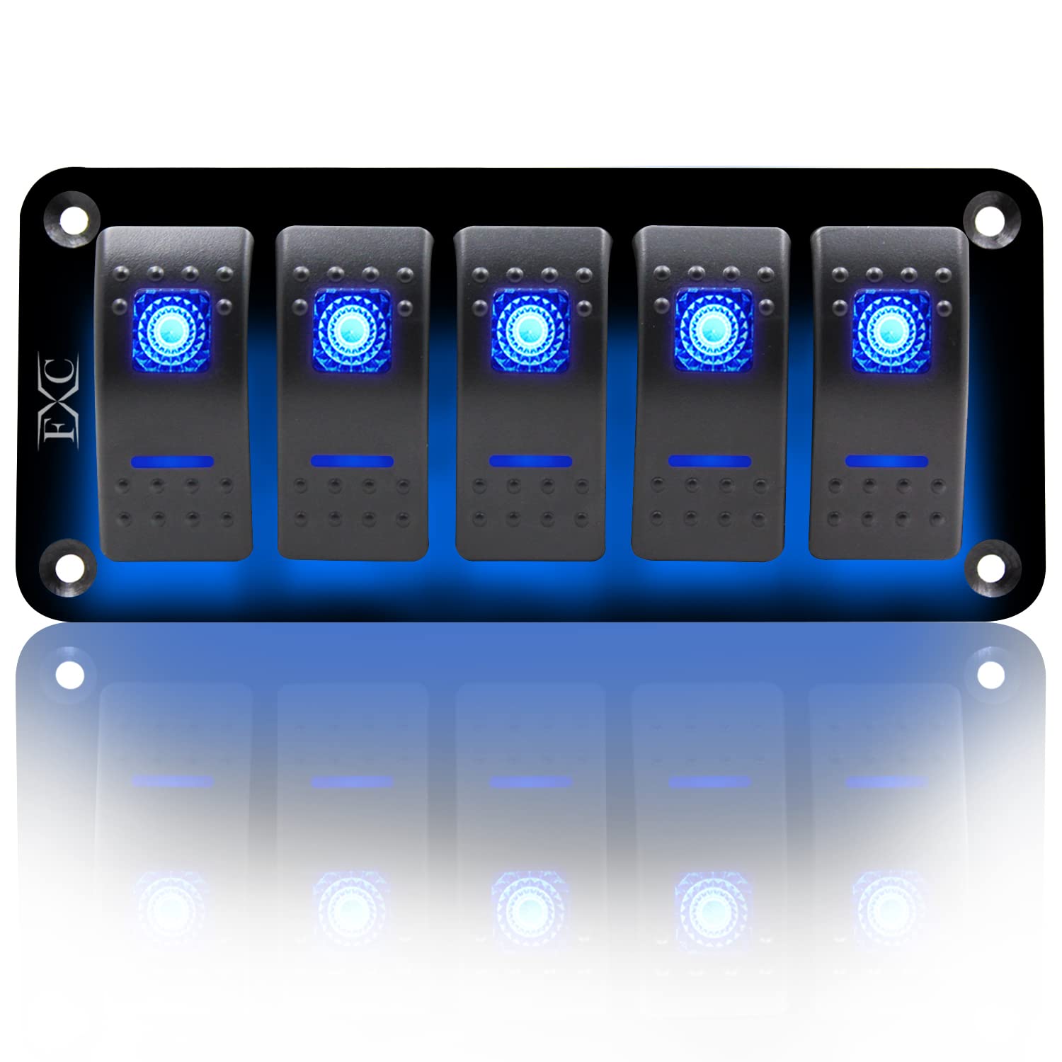 Algopix Similar Product 20 - FXC Rocker Switch Aluminum Panel 5 Gang