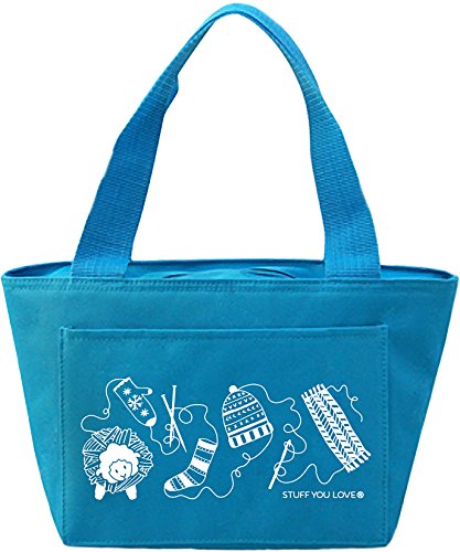 Algopix Similar Product 14 - K1C2 Blue Knit Happy Petite Project Bag